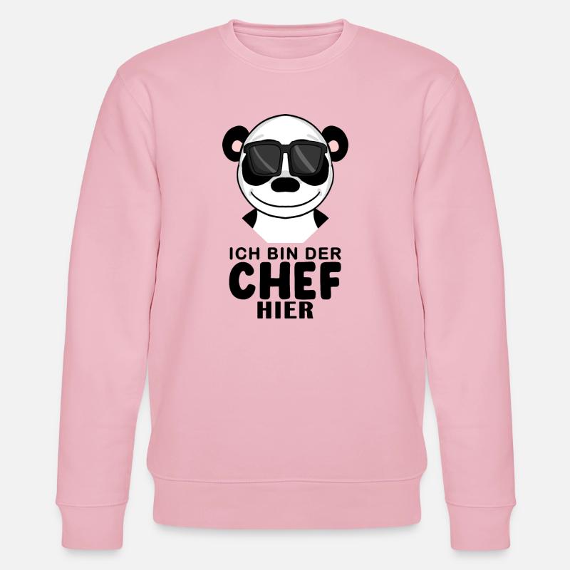 Chef Spruch Anführer Panda Motiv - Stanley/Stella Unisex Bio-Sweatshirt CHANGER  - Hellrosa