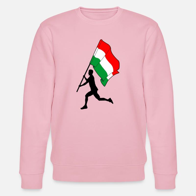 Flagge Ungarn Mann läuft - Stanley/Stella Unisex Bio-Sweatshirt CHANGER  - Hellrosa