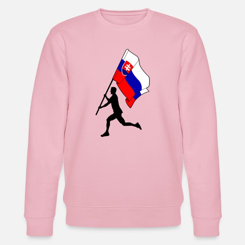 Flagge Slowakei Mann läuft - Stanley/Stella Unisex Bio-Sweatshirt CHANGER  - Hellrosa