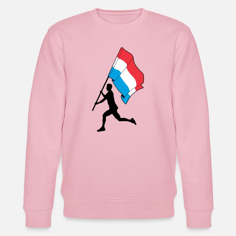 Flagge Luxemburger läuft - Stanley/Stella Unisex Bio-Sweatshirt CHANGER  - Hellrosa