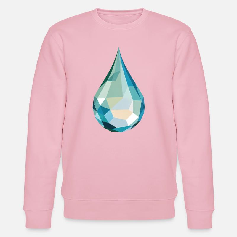 Wassertropfen - Cooles Low Poly Logo - Stanley/Stella Unisex Bio-Sweatshirt CHANGER  - Hellrosa