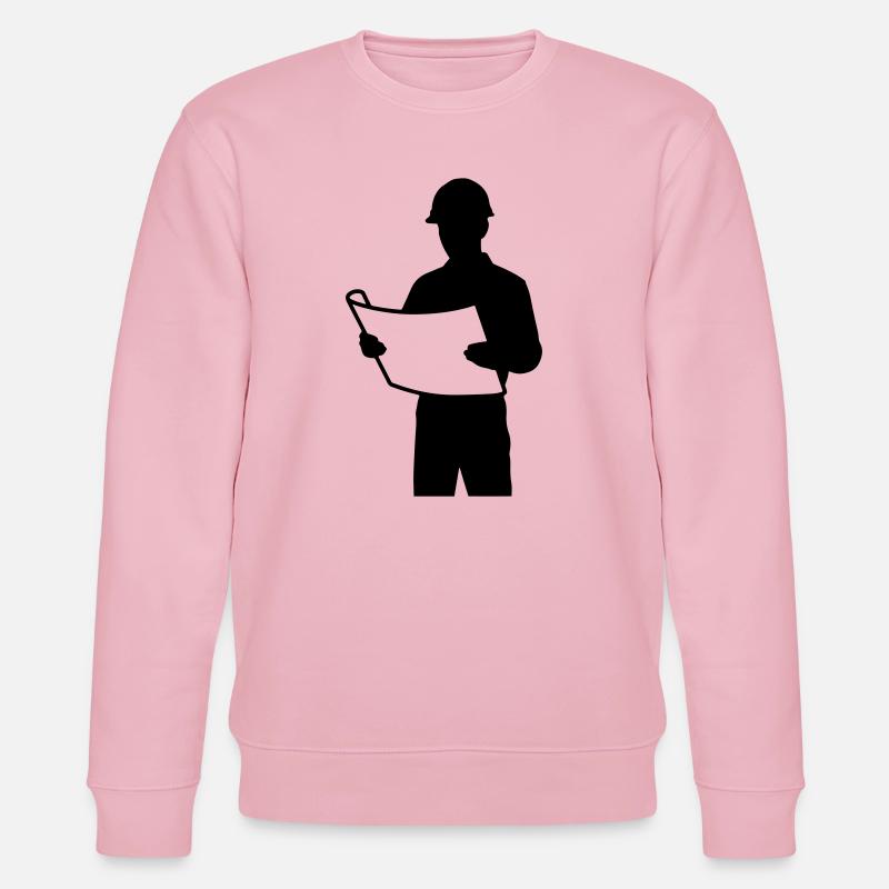 T-shirt Architecte - Engineer Blueprint Design - Sweat bio CHANGER Stanley/Stella Unisexe - rose pâle