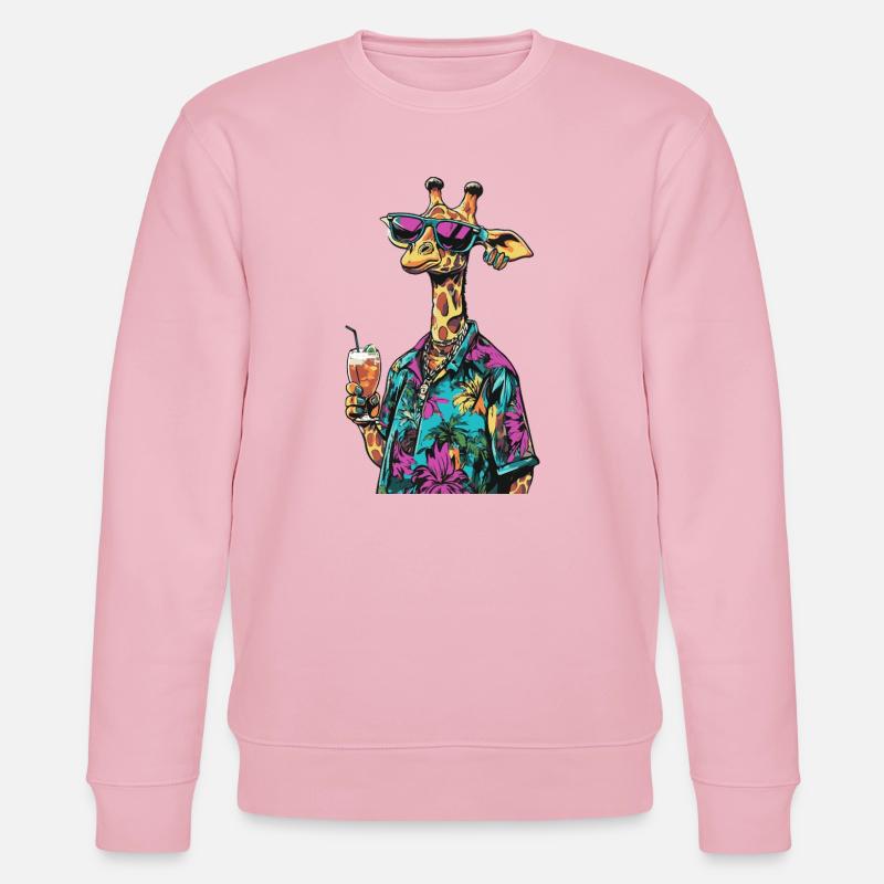 Giraffe Comic Sommer - Stanley/Stella Unisex Bio-Sweatshirt CHANGER  - Hellrosa