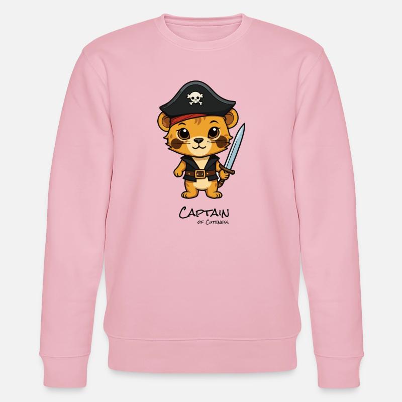 Chaton pirate avec un sabre - Sweat bio CHANGER Stanley/Stella Unisexe - rose pâle
