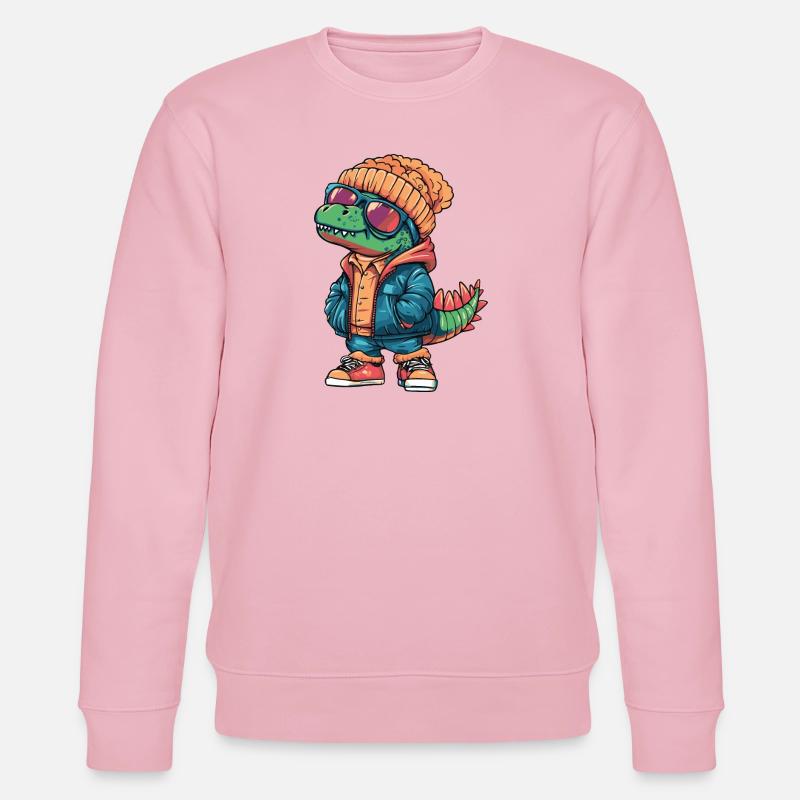 Dinosaurier stegosaurus Winter Comic - Stanley/Stella Unisex Bio-Sweatshirt CHANGER  - Hellrosa