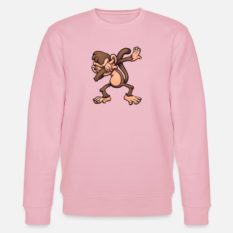 Affe Finger Finger Dummer Cartoon-Stil - Stanley/Stella Unisex Bio-Sweatshirt CHANGER  - Hellrosa