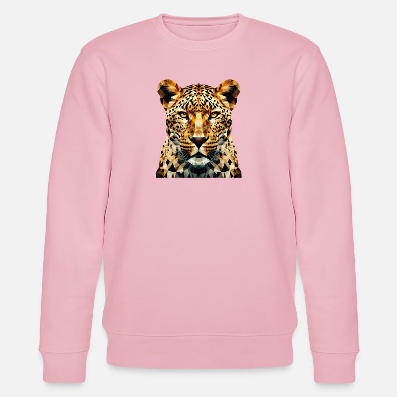 Ein Leopard im Polygon-Stil - Stanley/Stella Unisex Bio-Sweatshirt CHANGER  - Hellrosa