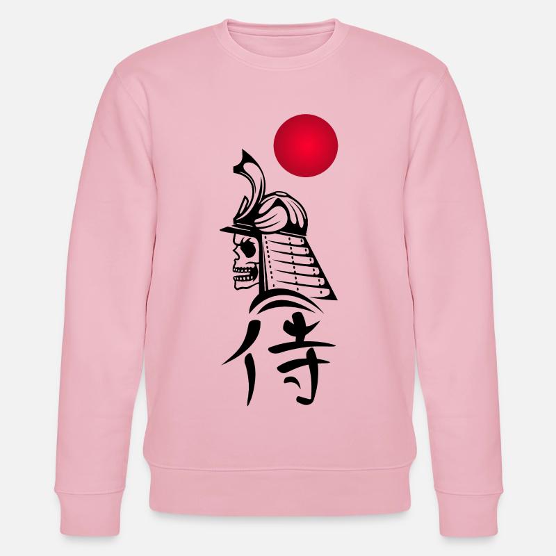 Schwarzer Samurai und Rote Sonne - Stanley/Stella Unisex Bio-Sweatshirt CHANGER  - Hellrosa