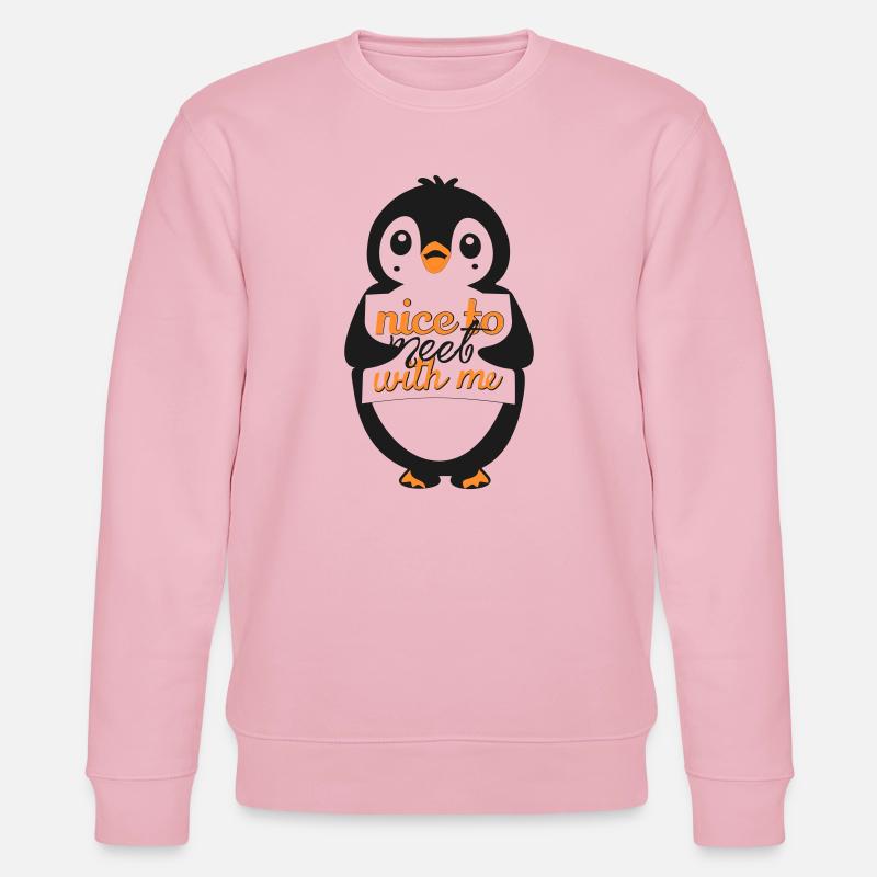 Pingouin avec Sympa de me rencontrer - Sweat bio CHANGER Stanley/Stella Unisexe - rose pâle