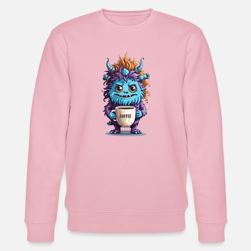 Kaffeemonster  - Koffein Zombie - Morgenmuffel - Stanley/Stella Unisex Bio-Sweatshirt CHANGER  - Hellrosa