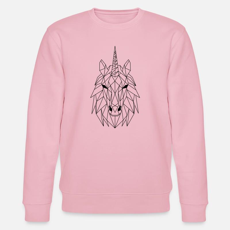 Einhorn Polygon - Stanley/Stella Unisex Bio-Sweatshirt CHANGER  - Hellrosa