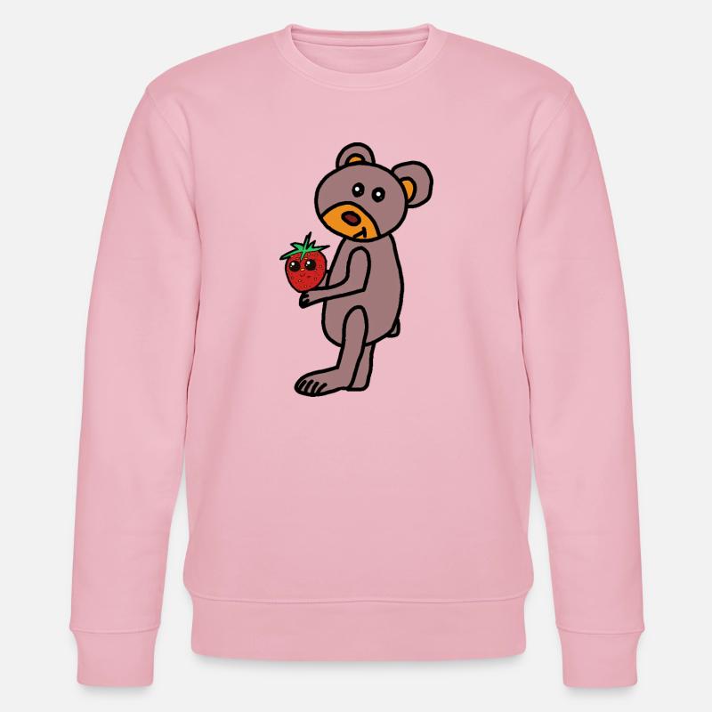 Teddy Teddys Kind Bär  Erdbeere - Stanley/Stella Unisex Bio-Sweatshirt CHANGER  - Hellrosa
