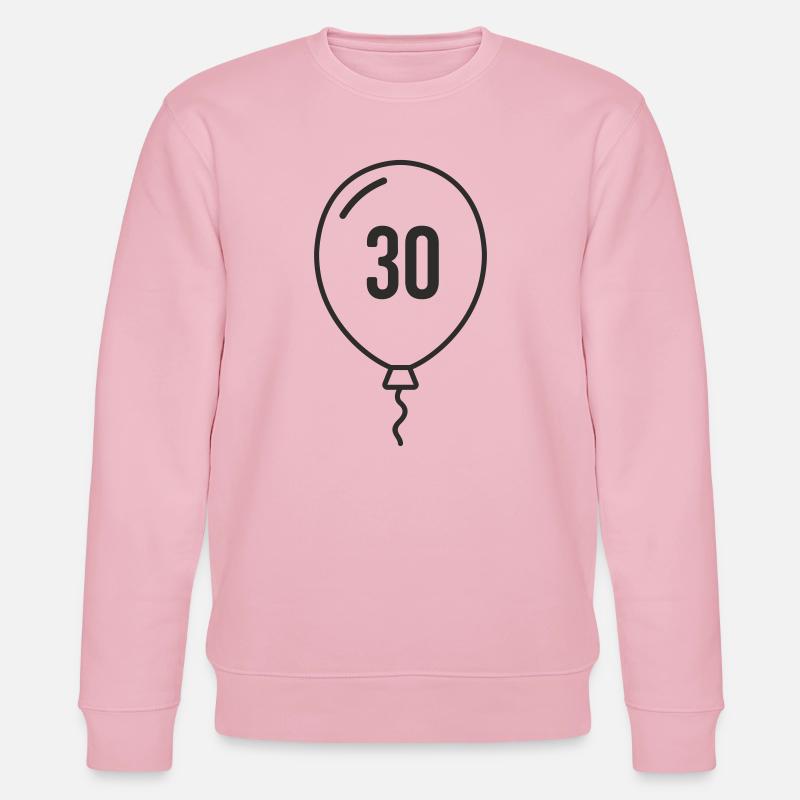 Ballon numéro 30 – Conception d’anniversaire rond - Sweat bio CHANGER Stanley/Stella Unisexe - rose pâle