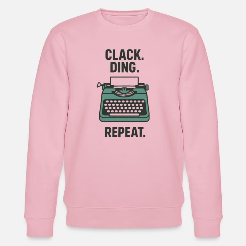 Klack Ding Repeat | Machine à écrire - Sweat bio CHANGER Stanley/Stella Unisexe - rose pâle
