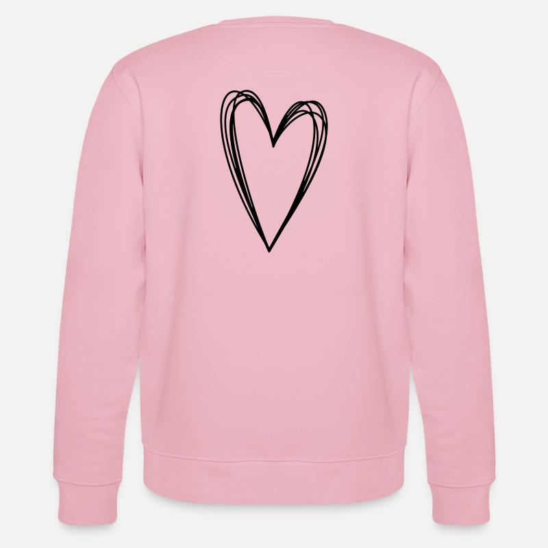 Herz Scribble Doodle gekritzel Symbol Liebe - Stanley/Stella Unisex Bio-Sweatshirt CHANGER - Hellrosa