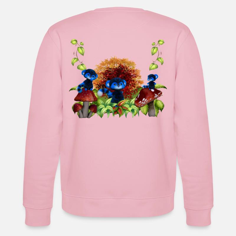 Herbstwald-Blaue Affen - Stanley/Stella Unisex Bio-Sweatshirt CHANGER  - Hellrosa