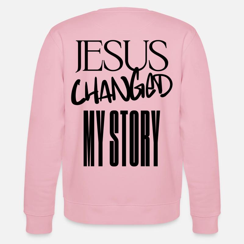 Jesus hat meine Geschichte verändert - Stanley/Stella Unisex Bio-Sweatshirt CHANGER  - Hellrosa