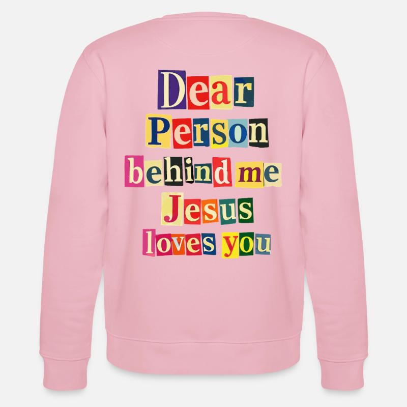 Jesus liebt dich positive Botschaft - Stanley/Stella Unisex Bio-Sweatshirt CHANGER - Hellrosa