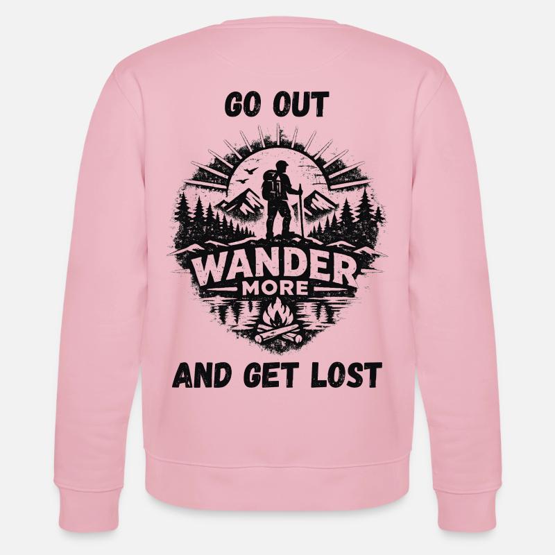Wander More Backprint - Stanley/Stella Unisex Bio-Sweatshirt CHANGER  - Hellrosa