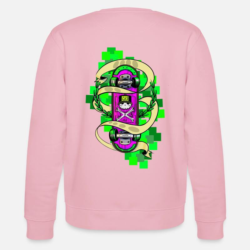 Neon Skull Skateboard Graffiti - Stanley/Stella Unisex Bio-Sweatshirt CHANGER  - Hellrosa