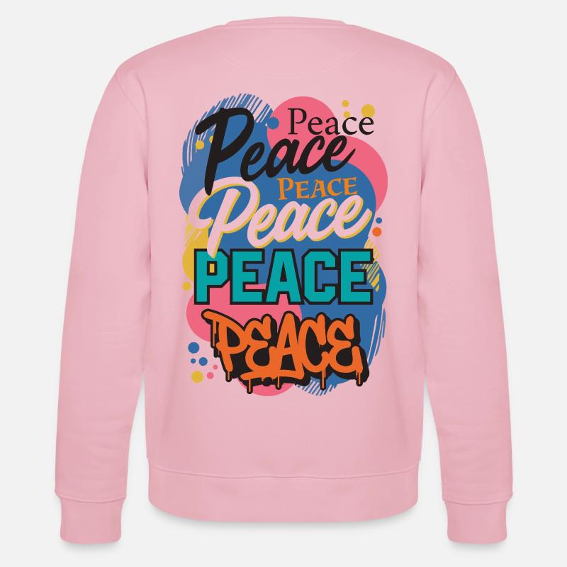 Peace als Graffiti - Stanley/Stella Unisex Bio-Sweatshirt CHANGER - Hellrosa