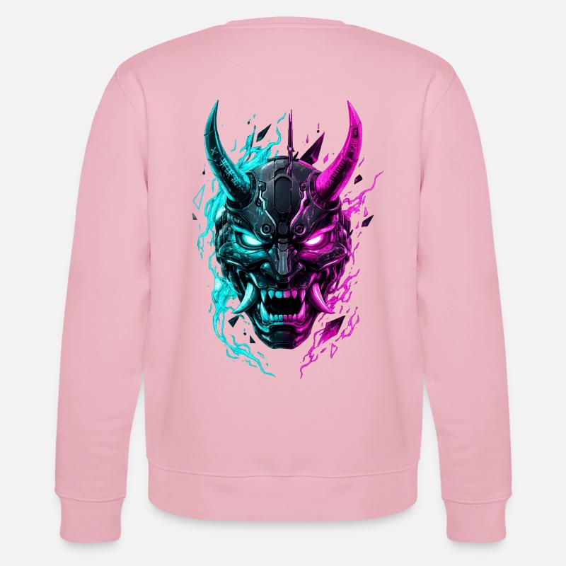 Neon Cyber Oni Mask - Stanley/Stella Unisex Bio-Sweatshirt CHANGER - Hellrosa
