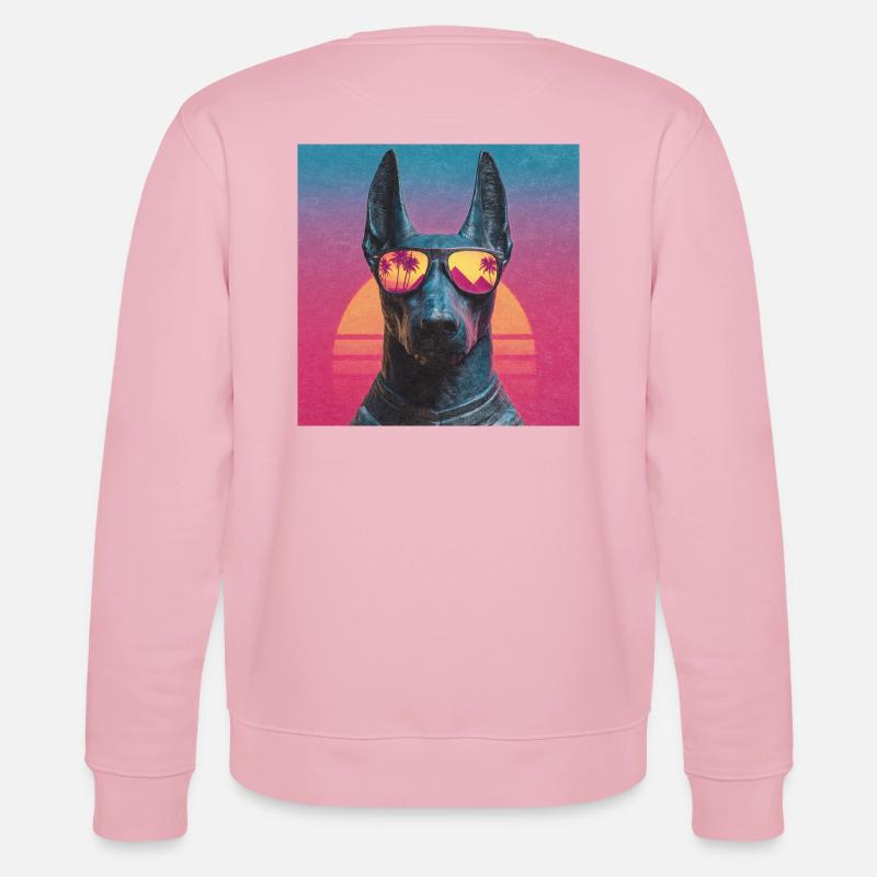 Anubis Synthwave - God on Vacation - Stanley/Stella CHANGER Unisex Organic Sweatshirt - cotton pink
