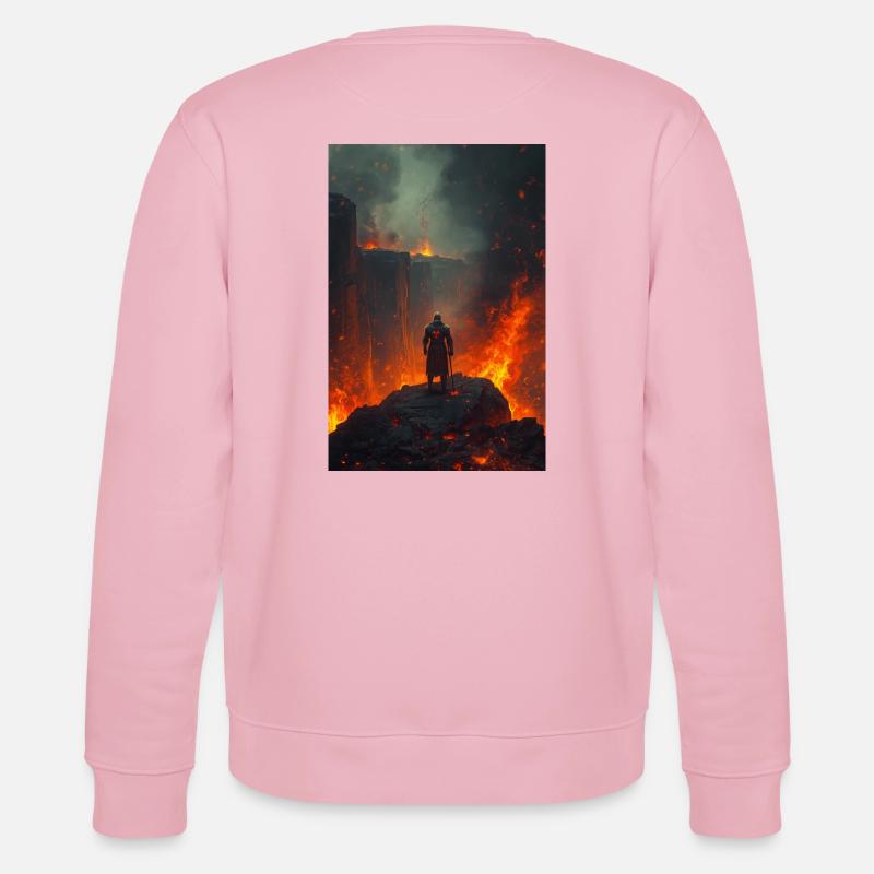 Flammender Ritter am Lavafeld - Stanley/Stella Unisex Bio-Sweatshirt CHANGER  - Hellrosa