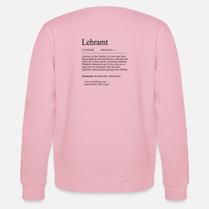 Unispruch "Lehramt" Student Geschenk, Studenten - Stanley/Stella Unisex Bio-Sweatshirt CHANGER  - Hellrosa