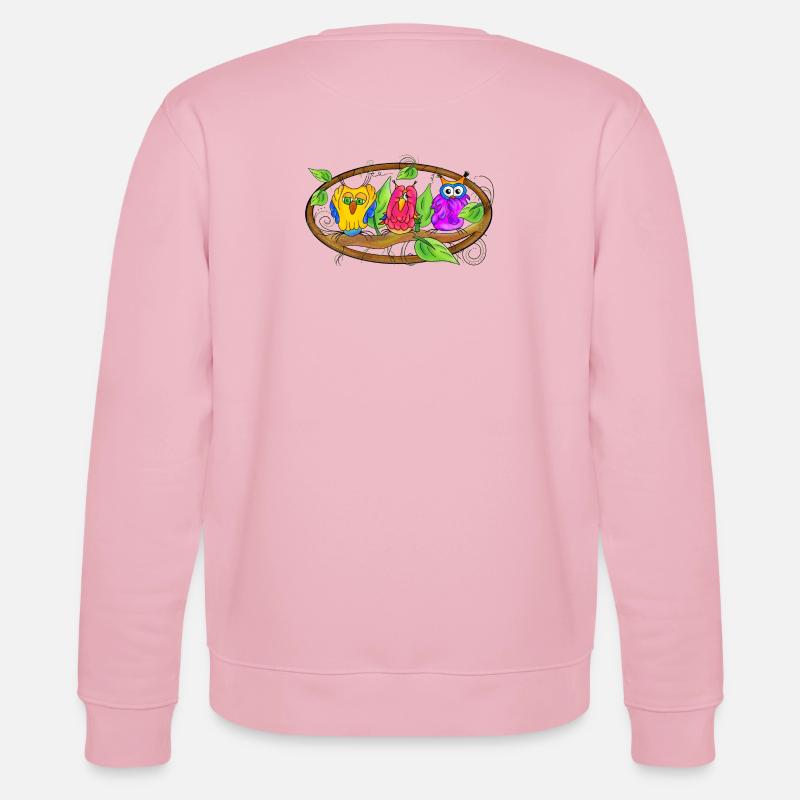 Weisheit - Eulen Edition - Stanley/Stella Unisex Bio-Sweatshirt CHANGER  - Hellrosa