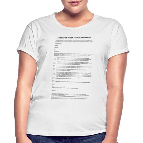Attestation de déplacement obligatoire 2020 - T-shirt oversize Femme