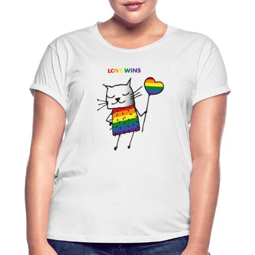 Love Wins - Pride Cat - Frauen Oversize T-Shirt