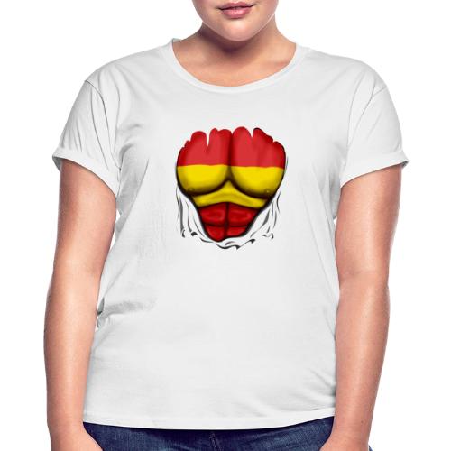 España Flag Ripped Muscles six pack chest t-shirt - Women's Oversize T-Shirt