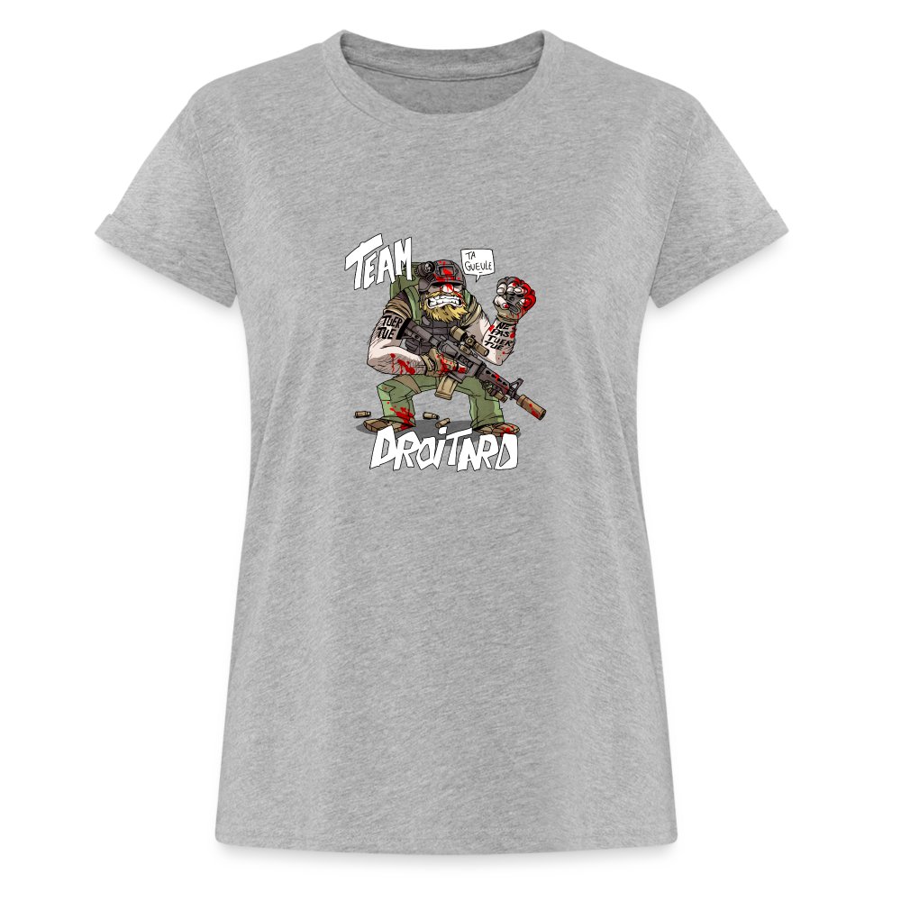 TEAM DROITARD - T-shirt oversize Femme gris chiné