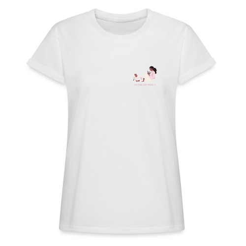 Friendship Bubble laptop eating - Vrouwen oversize T-shirt