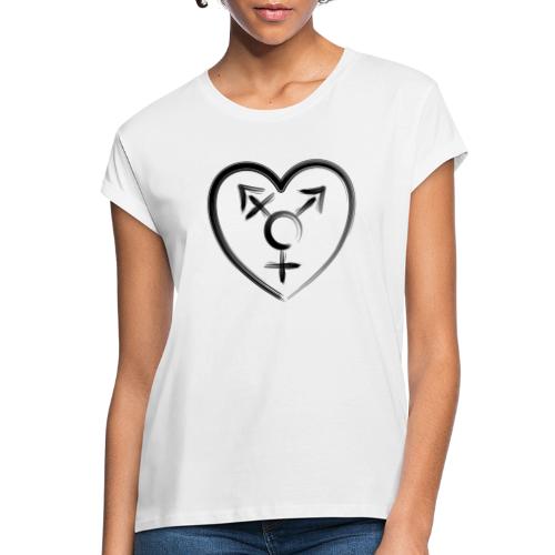 Herzemblem Transgender schwarz - Relaxed Fit Frauen T-Shirt