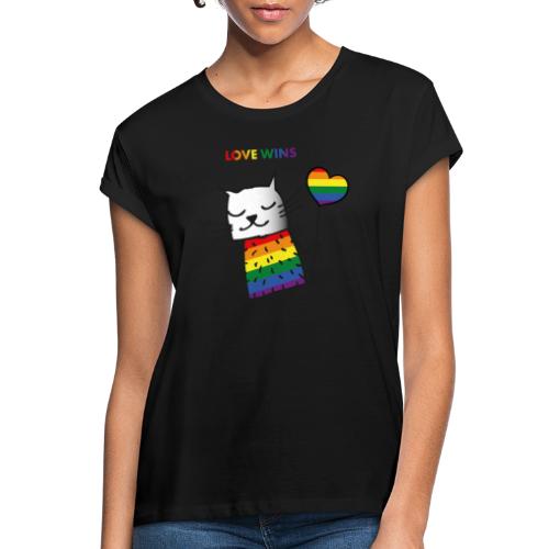 Love Wins - Pride Cat - Frauen Oversize T-Shirt