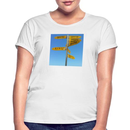 Wegweiser Cape Reinga Neuseeland Südpol Äquator - Frauen Oversize T-Shirt