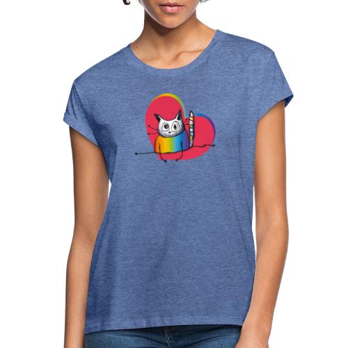 Valentines Day: Cat in Love - Frauen Oversize T-Shirt