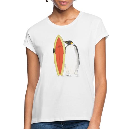 A Penguin with Surfboard - Women's Oversize T-Shirt