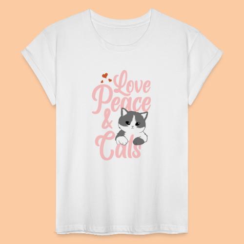 Love Peace & Cats - Women's Oversize T-Shirt