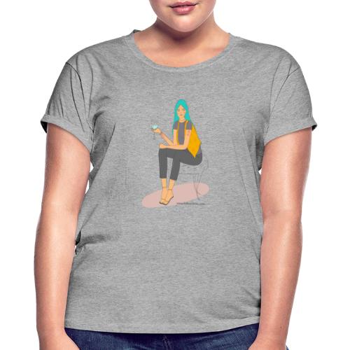 chica con copa - Camiseta relaxed fit para mujer
