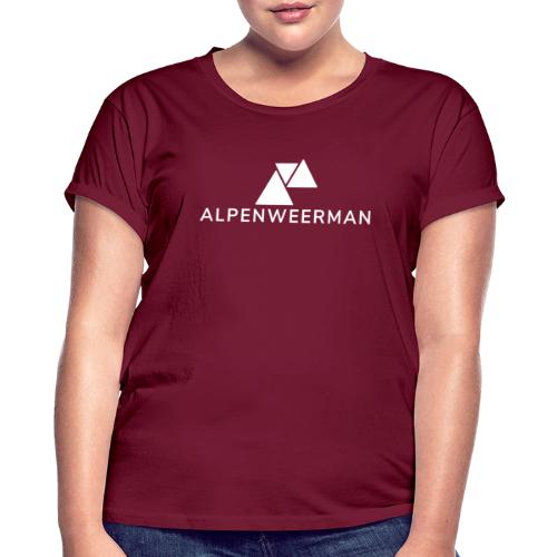 logo alpenweerman wit - Vrouwen oversize T-shirt