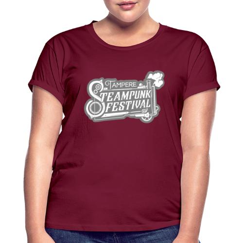 Steampunk logo Harmaa - Rennosti istuva naisten t-paita