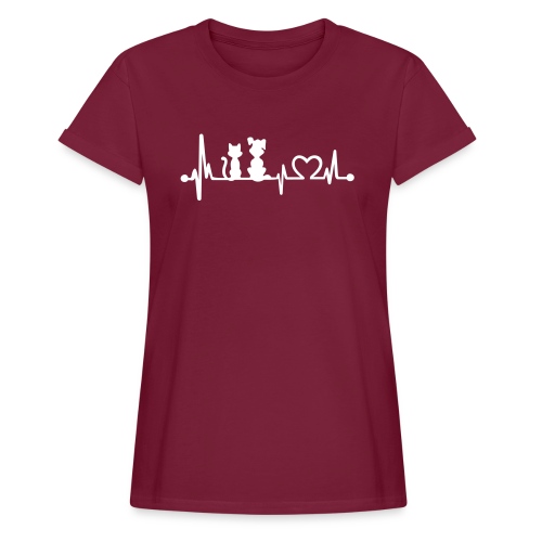 Vorschau: dog cat heartbeat - Frauen Oversize T-Shirt