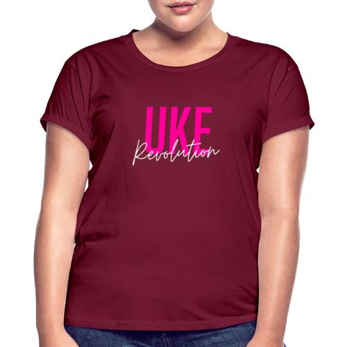 Front & Back Pink Uke Revolution + Get Your Uke On - Women's Oversize T-Shirt