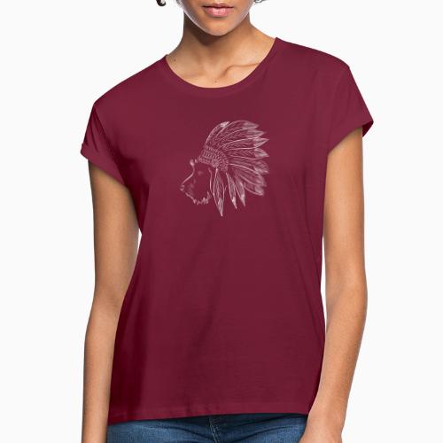 Indianer Dackel Rauhaardackel mit Schmuck Federn - Relaxed Fit Frauen T-Shirt