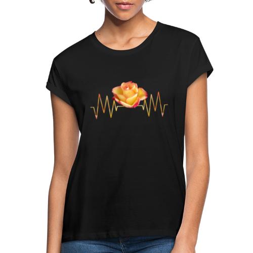Rose, Herzschlag, Rosen, Blume, Herz, Frequenz - Frauen Oversize T-Shirt