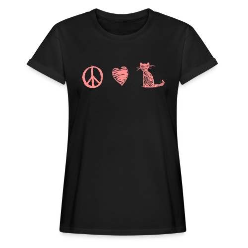 Vorschau: peace love cats - Frauen Oversize T-Shirt
