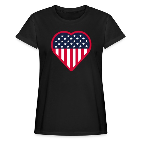 usa flag - America heart flag patriots - Women's Oversize T-Shirt